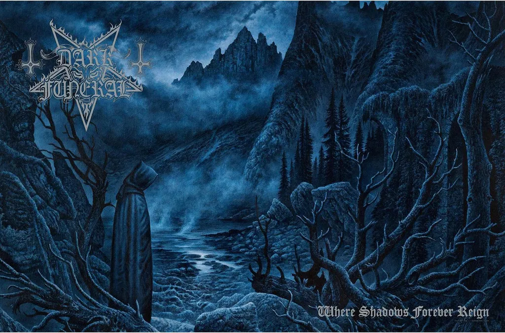 Poster tissu Dark Funeral 106x70 cm bleu noir impression haute qualité