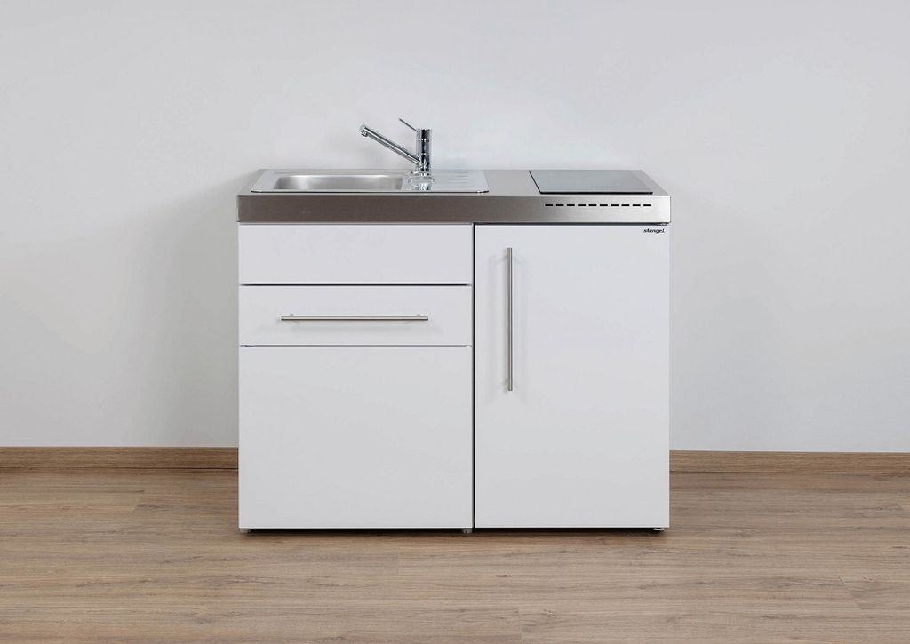 Stengel Miniküche Premiumline MP 110 S Singleküche mit Kühlschrank und Induktionskochfeld