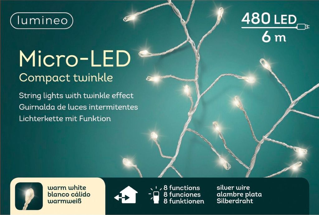 Micro LED Compact Twinkle Effekt L.600cm 480L silber/warmes Produktbild 