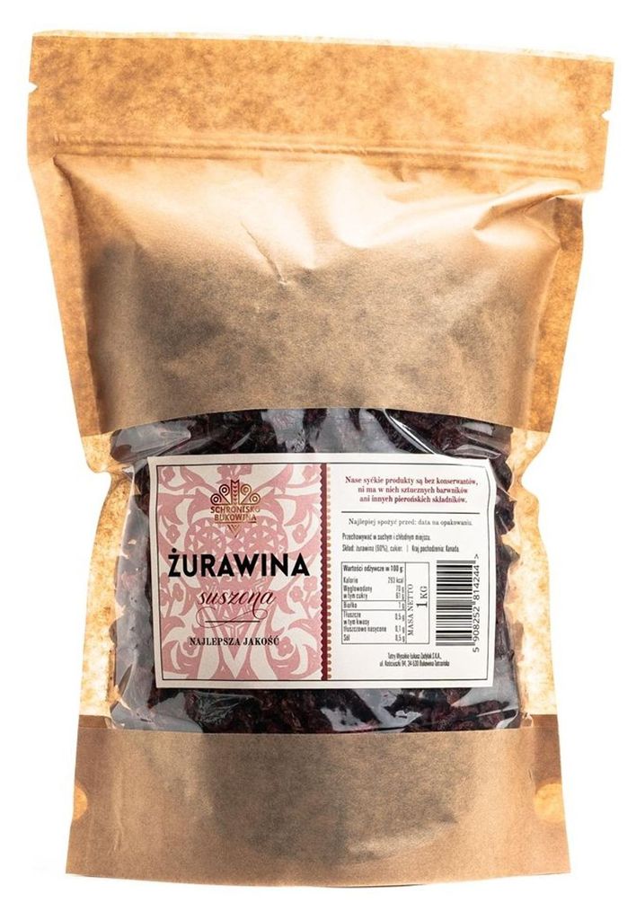 Canneberges séchées du Canada, 1 kg - Schronisko Bukowina Image du produit 