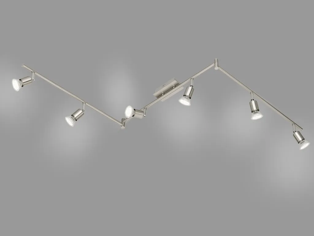 Plafonnier 5 spots LED orientables Nimes en métal finition brossée