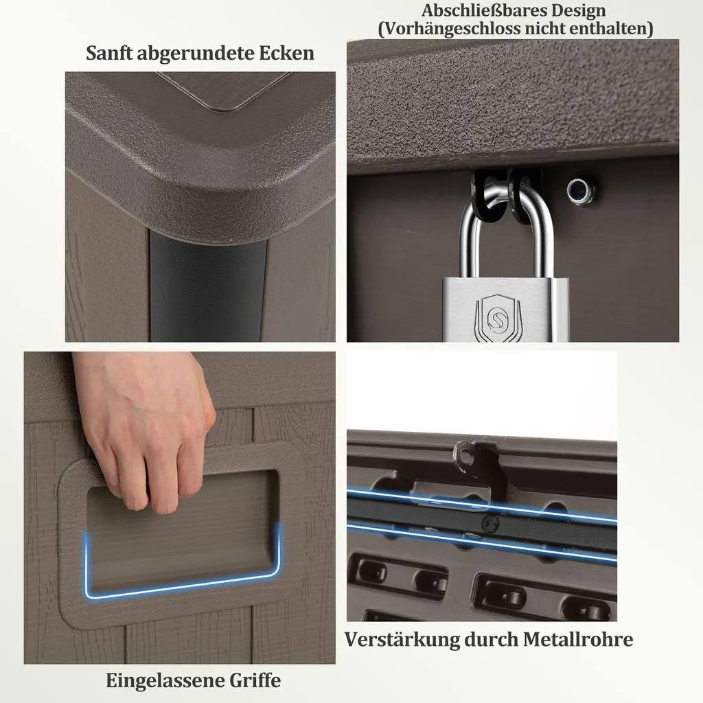Malle de rangement extérieur 378L imperméable pour terrasse et balcon - 7