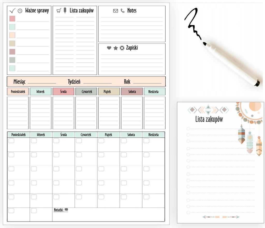 XXL-Planer Magnetische Trockenlöschtafel für den Kühlschrank + Marker Kalender