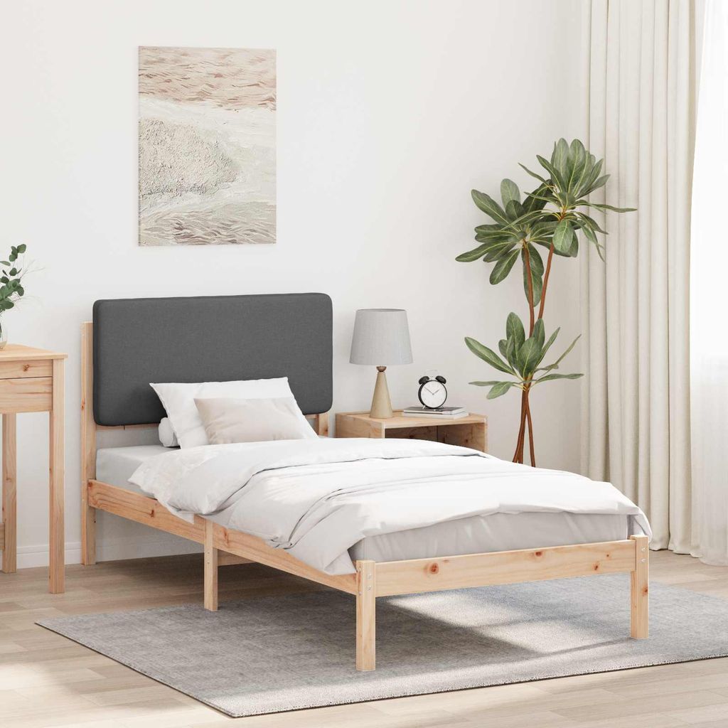 Maison Exclusive - Bettgestell mit gepolstertem Kopfteil Dunkelgrau 100 x 200 cm