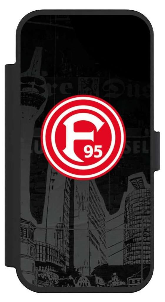 NIVOCASE Klapphülle für Apple iPhone Air Handyhülle aus Kunst Leder NIVOflip schwarz Fortuna Düsseldorf Logo Offizielles Lizenzprodukt