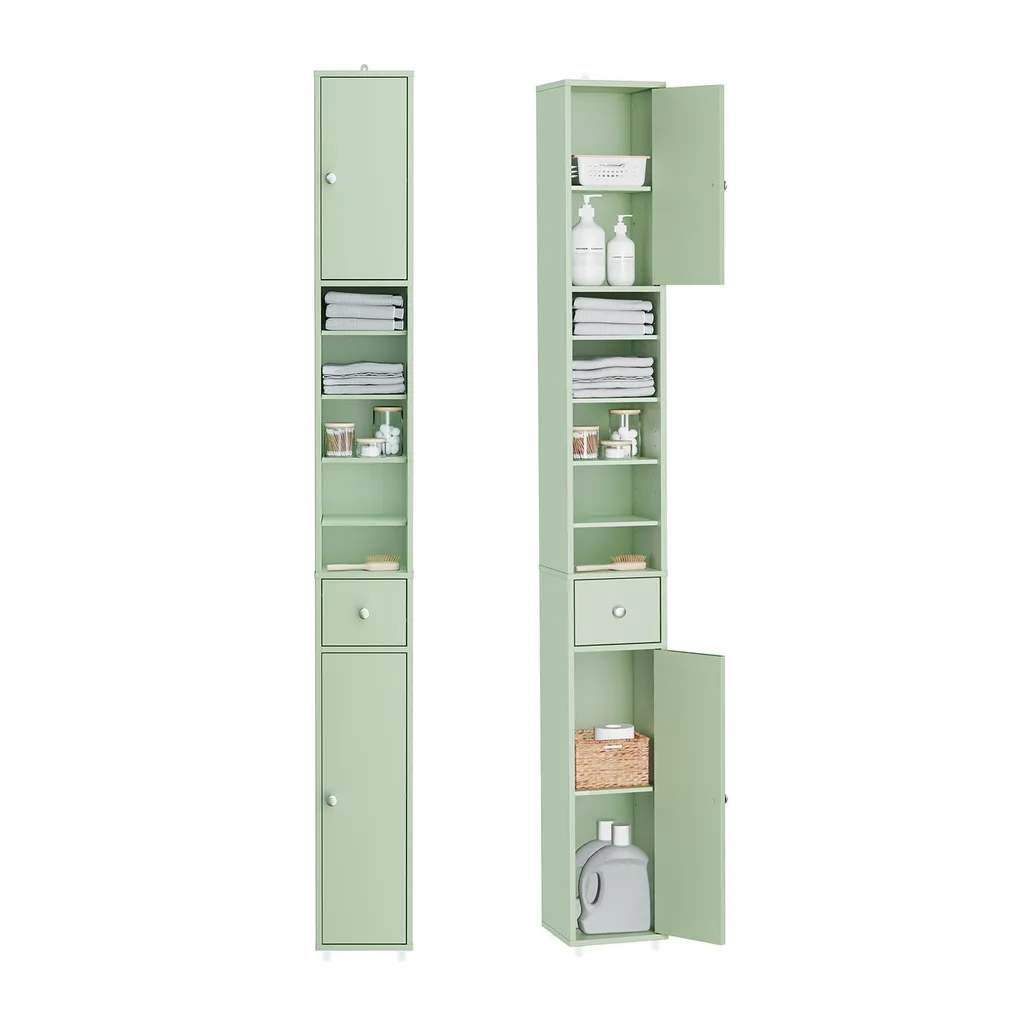 Armoire de salle de bain étroite pour petits espaces, Meuble haut 20x180cm