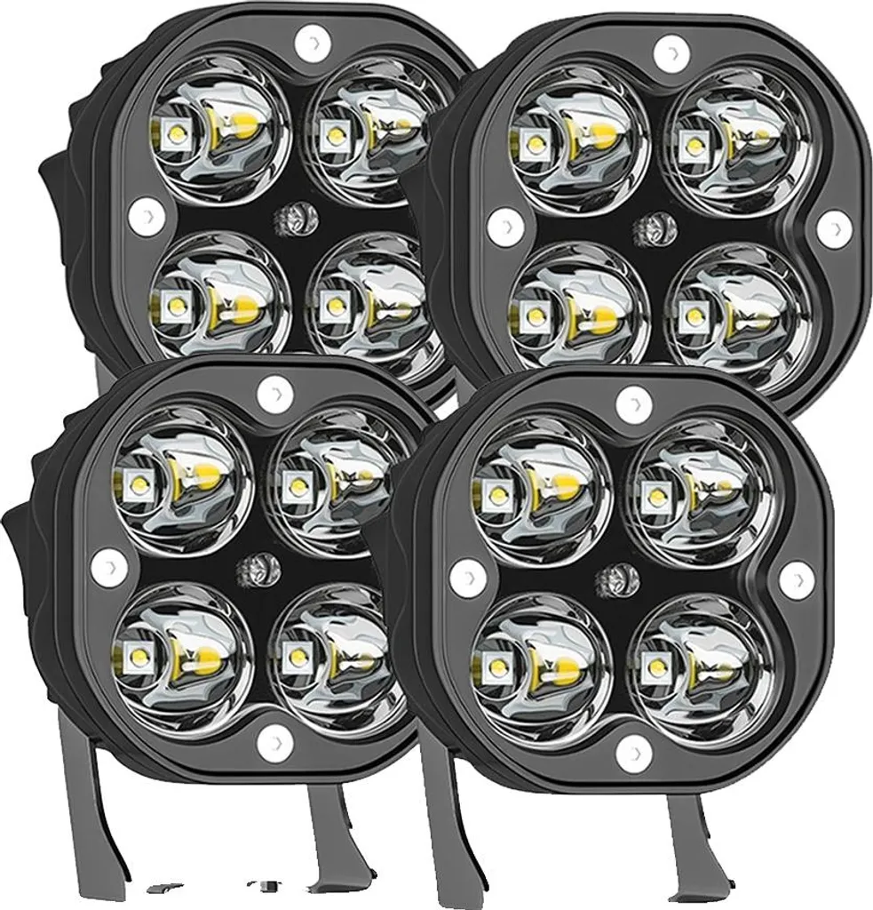 Feu de travail étanche IP67 faisceau spot 30° - Lot de 4 lampes blanc