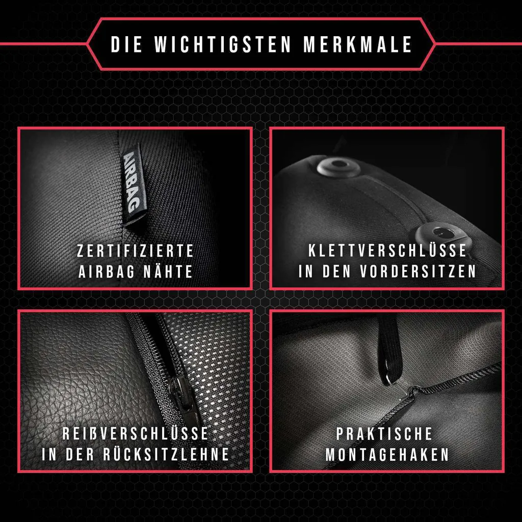 Fodere Sedili Auto Sportivi Rossi Chevrolet Aveo - Look Tuning - 3