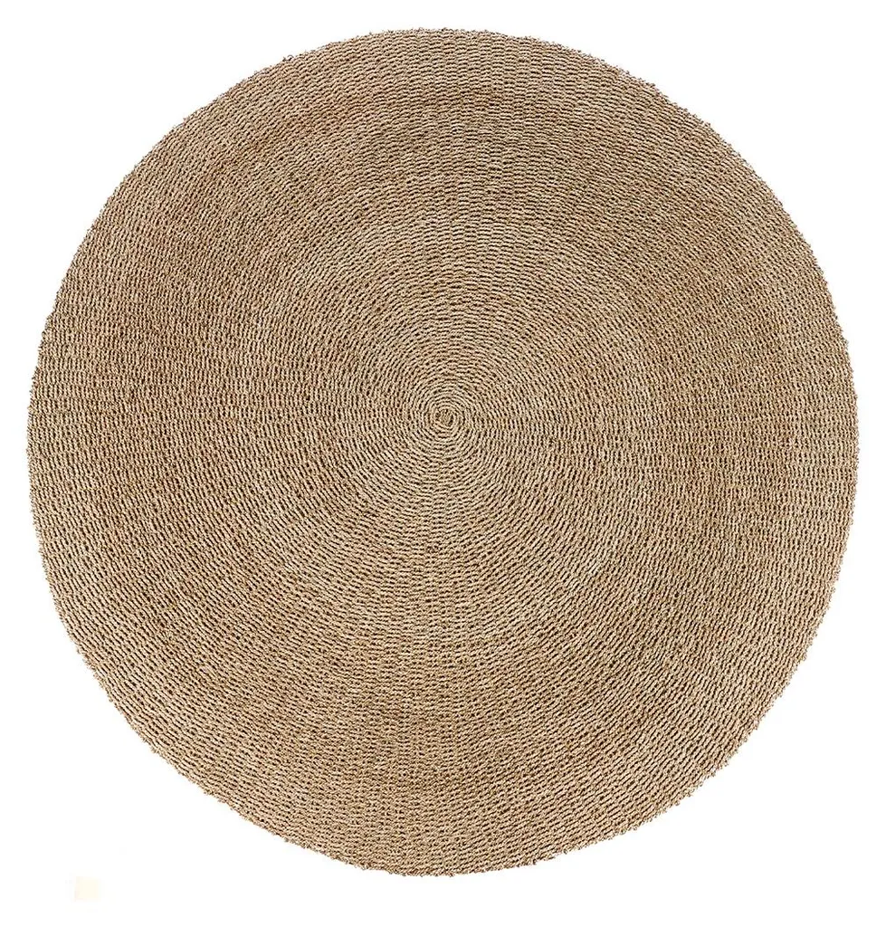 Grand tapis de salon en sisal marron 200x200x2cm pour déco naturelle
