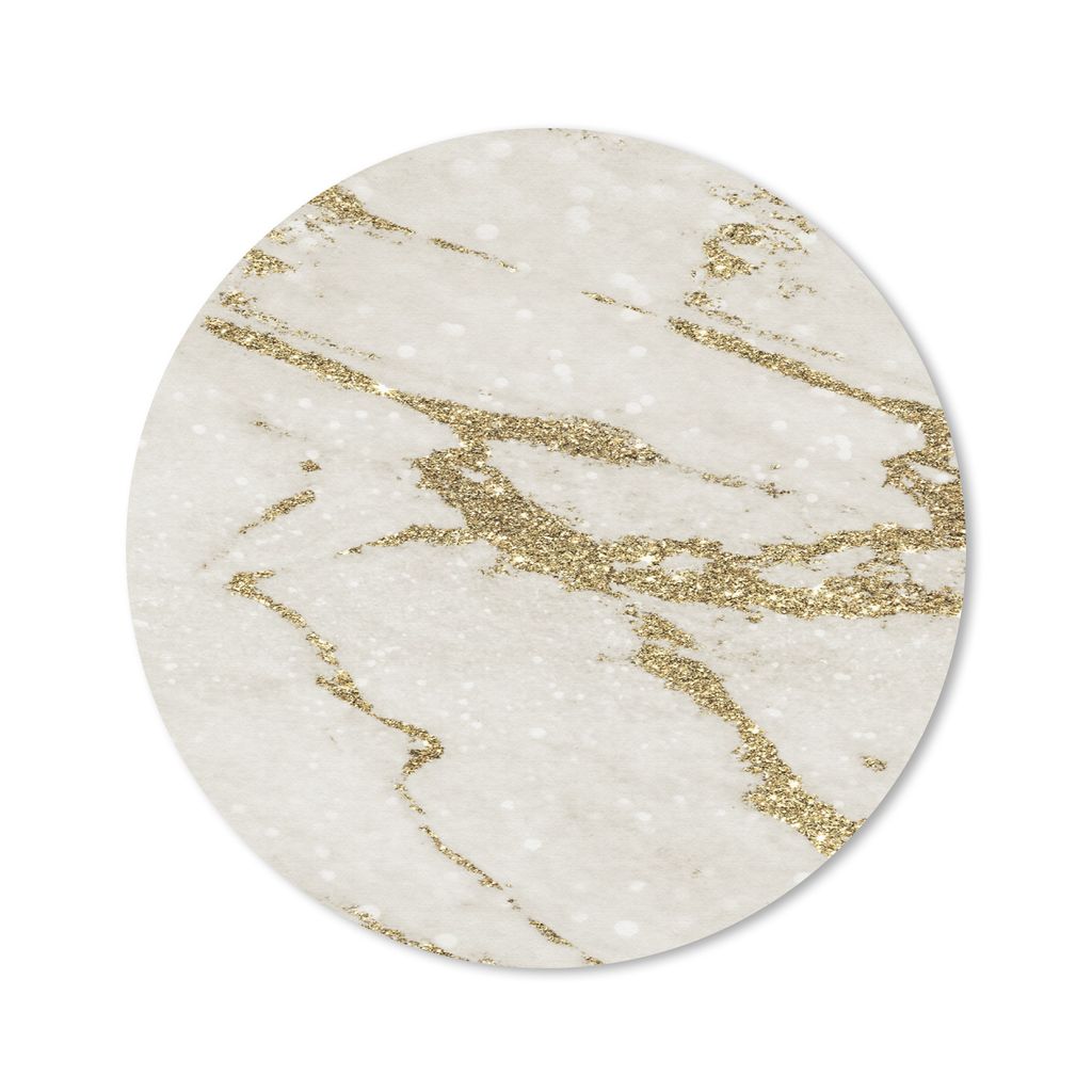 MuchoWow Mauspad Mousepad Marmor - Beige - Gold 30x30 cm - Mousepads - Maus Mat - Pad - Mausunterlage - Tischunterlage - Schreibtischmatten