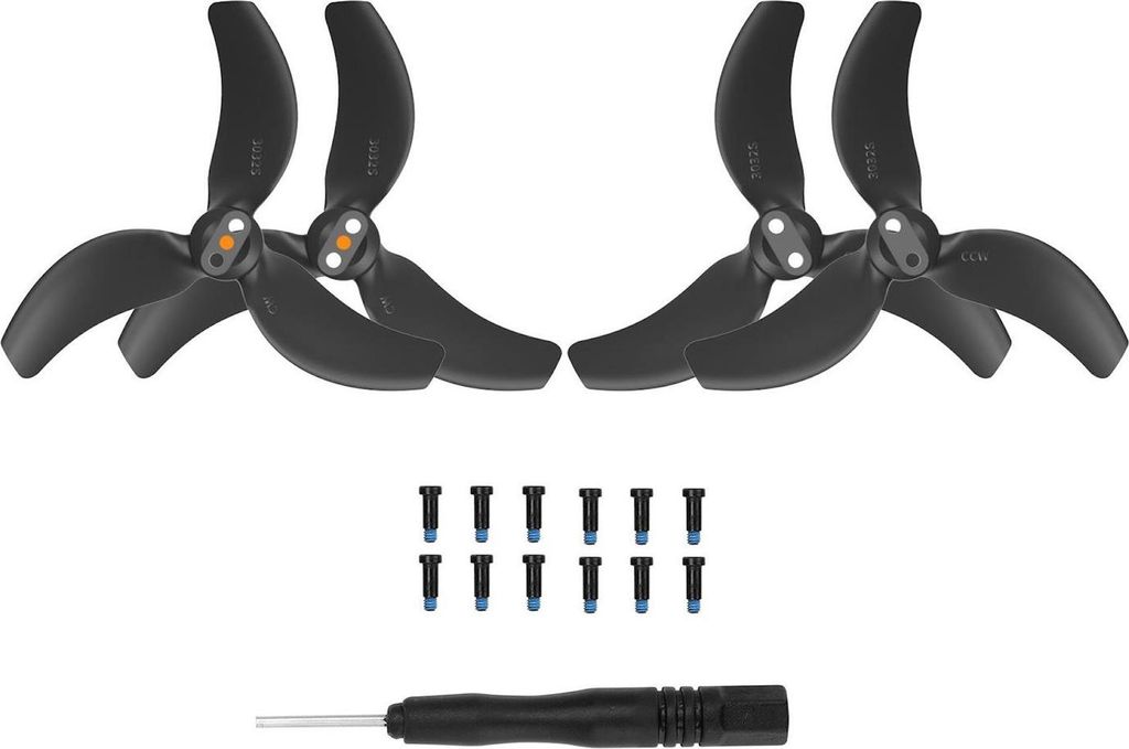 Für DJI Avata 2 Drohne 2x Sunnylife Farbenfrohe 3-Blatt Ersatz Propeller Schwarz