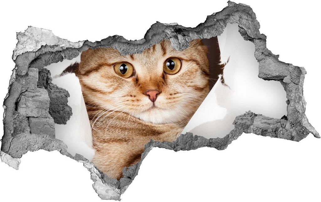 Selbstklebender Loch-3D-Aufkleber 95x73 cm Katze Produktbild 