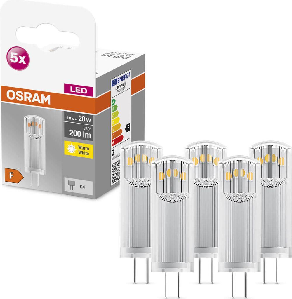 Osram 4058075758025, 1,8 W, 20 W, G4, 200 lm, 15000 h, Produktbild 