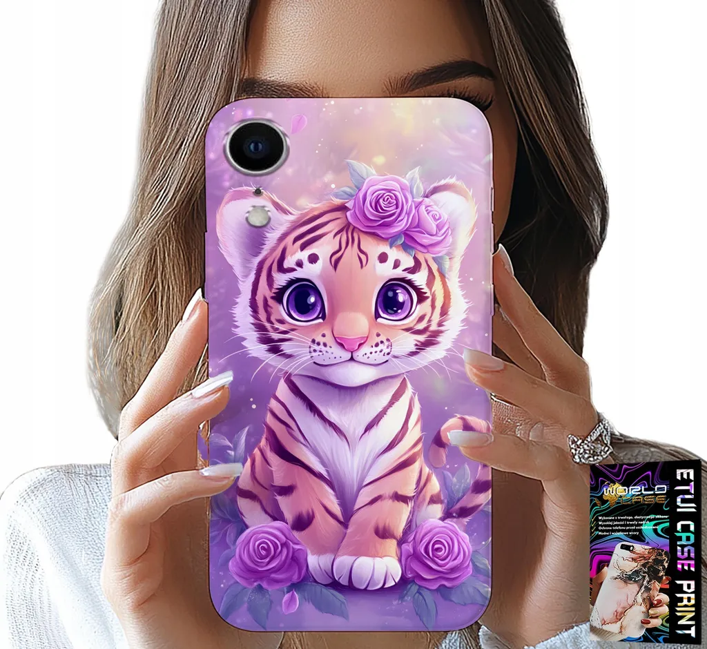 Custodia iPhone XR Tigre Rosa + Vetro Temperato Omaggio