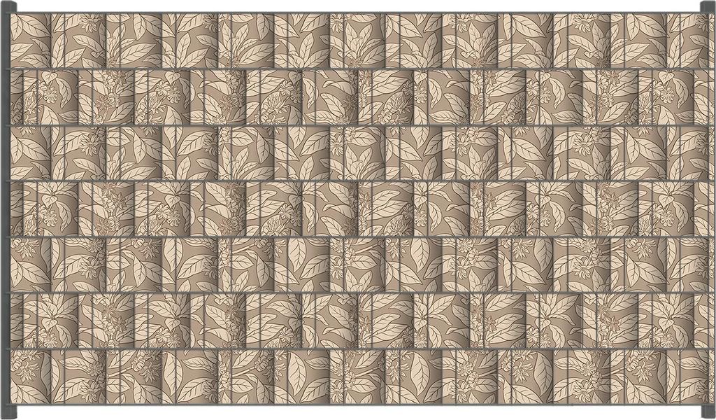 Wallario Zaunsichtschutz mit Motiv Florales Muster für Ein- und Doppelstabmatten Zäune in der Größe 250 x 140 cm
