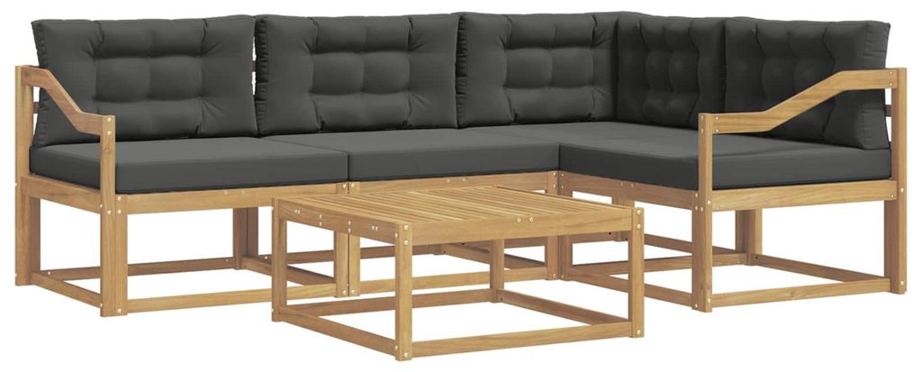 vidaXL Outdoor-Sofagarnitur 5 pcs Weiß und Anthrazit 79 x 79 x 37 cm