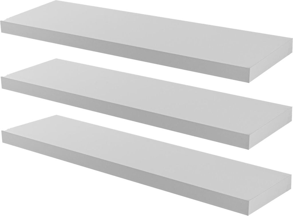 Harbour Housewares Moderne schwebende Wandregale – 100 cm – Weiß – 3er-Pack