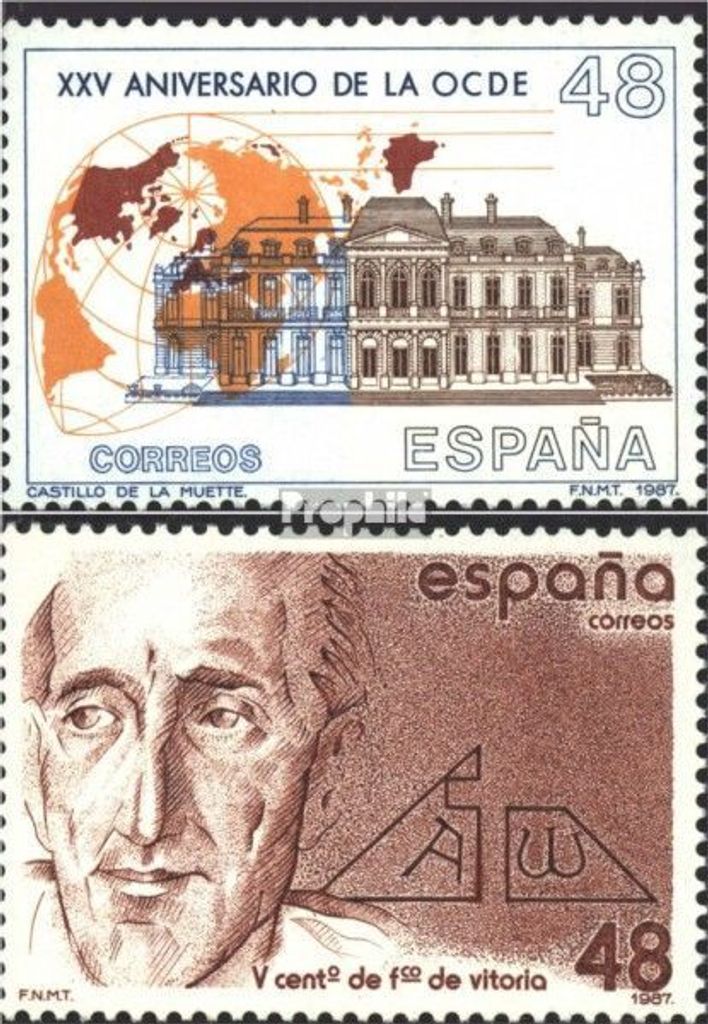 Briefmarken Spanien 1987 Mi 2757,2763 (kompl.Ausg.) postfrisch OECD