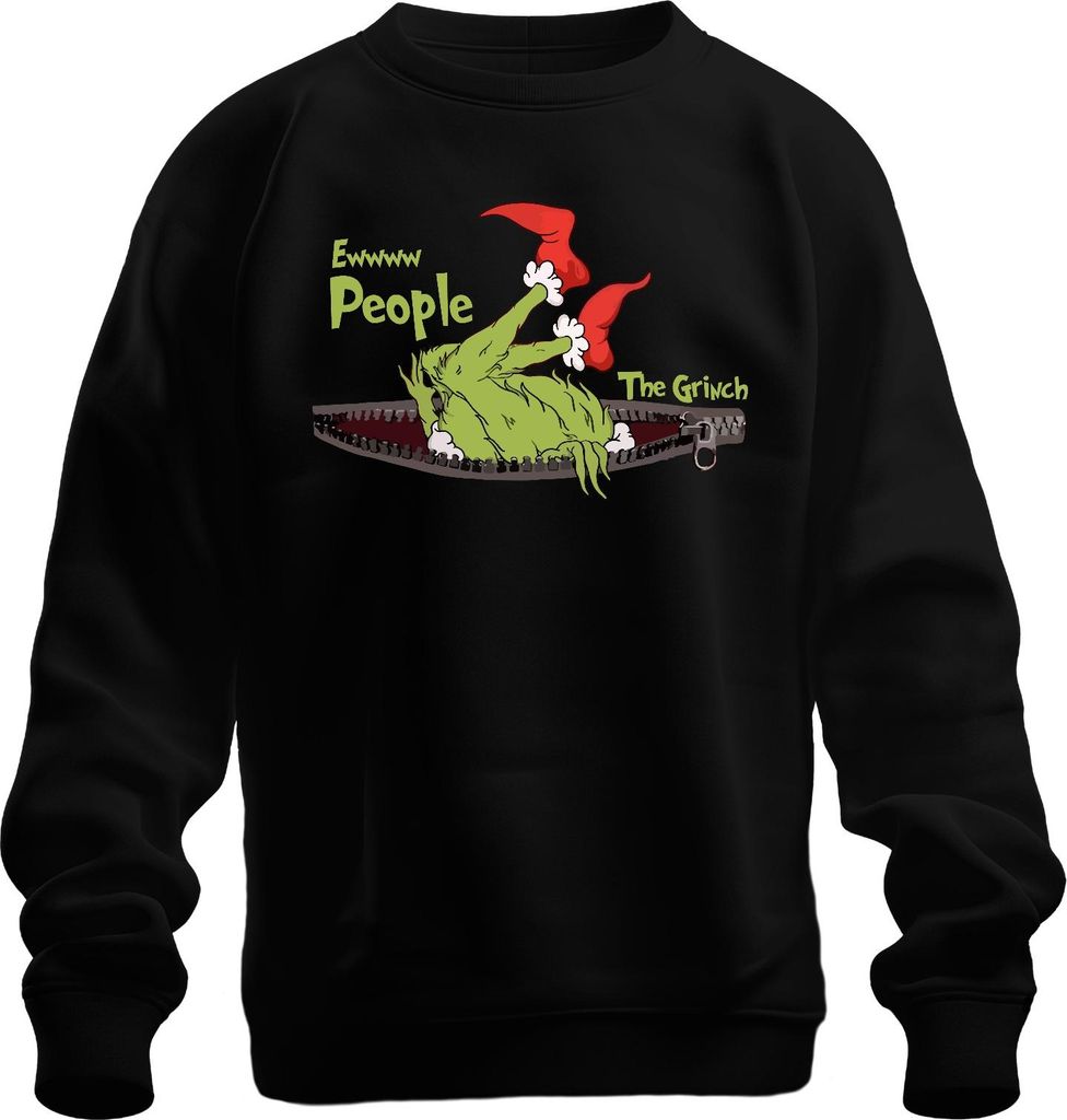 The Grinch Ewwww People Weihnachten lustig Geschenk Introvertiert Uni Sweatshirt Pullover, Schwarz, XXL