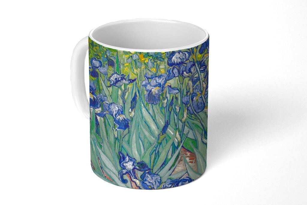 KitchenYeah Tasse Kaffeetasse Kaffeebecher 350 ml Schwertlilien - Vincent van Gogh Teetasse - Fototasse - Becher - Keramikbecher - Teebecher - Ka...