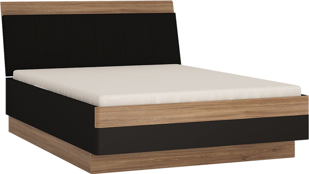 Bett 140cm, Eiche mit schwarz matt, MANAGUA-129