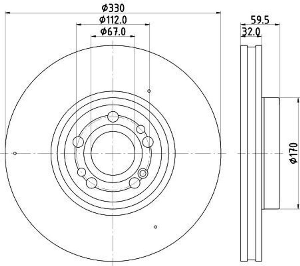 HELLA 8DD 355 132-331 - OE 1674210601 Bremsscheibe für GLE (V167)