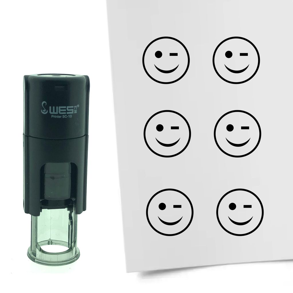 CombiCraft Stamp Smiley Wink 10mm kulaté - černý inkoust Obrázek produktu 