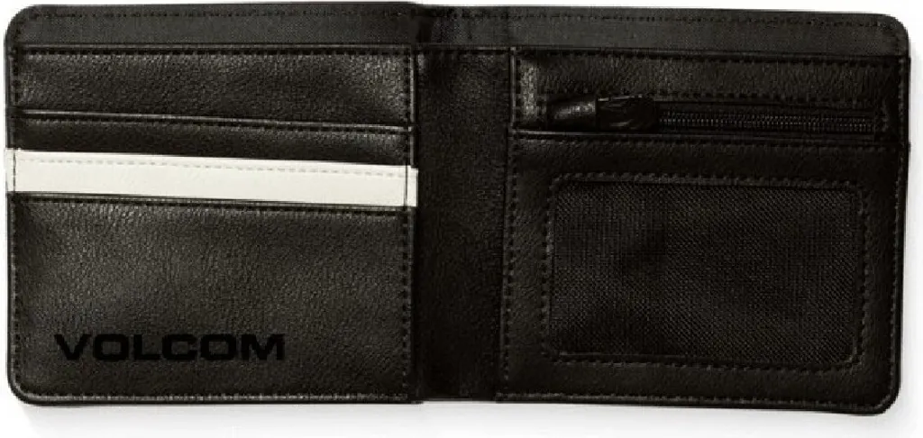 Portefeuille Volcom Slim Stone Noir au Design Ultra-Plat Polyuréthane