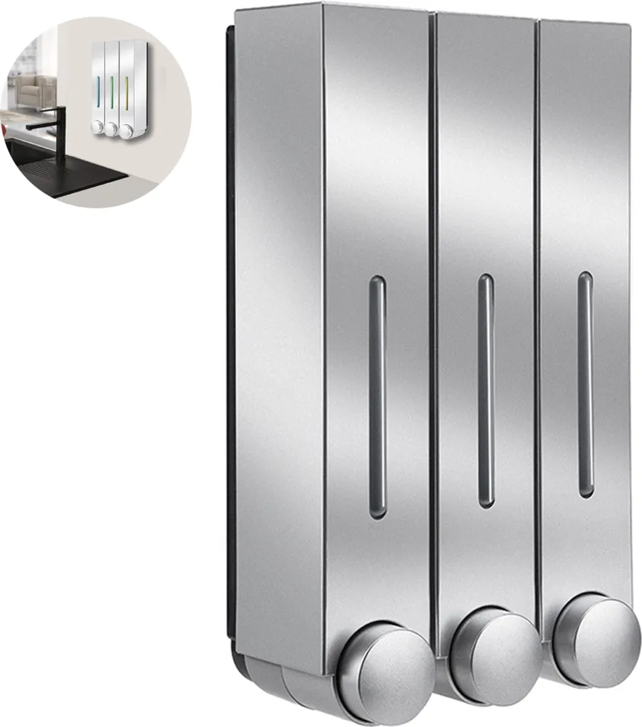 Set Dispenser Bagno a Parete - Organizzatore Doccia 2/3 Vani