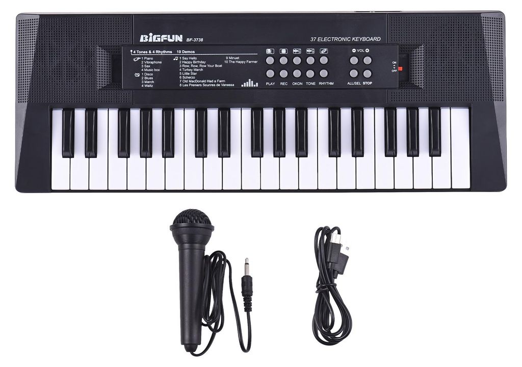 37 Tasten Elektronisches Keyboard Piano 4 Töne 4 Rhythmen 10 Demos 5 Percussions Ein Lautsprecher Musikinstrument mit Mikrofon Dual Power Mode Tra...