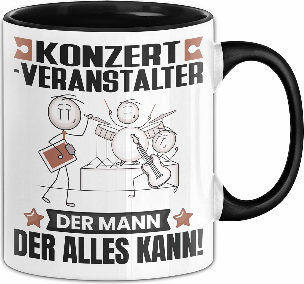 Konzertveranstalter Tasse Geschenk für Konzertveranstalter Der Mann Der Alles Kann Geschenkidee zum Geburtstag (Schwarz)