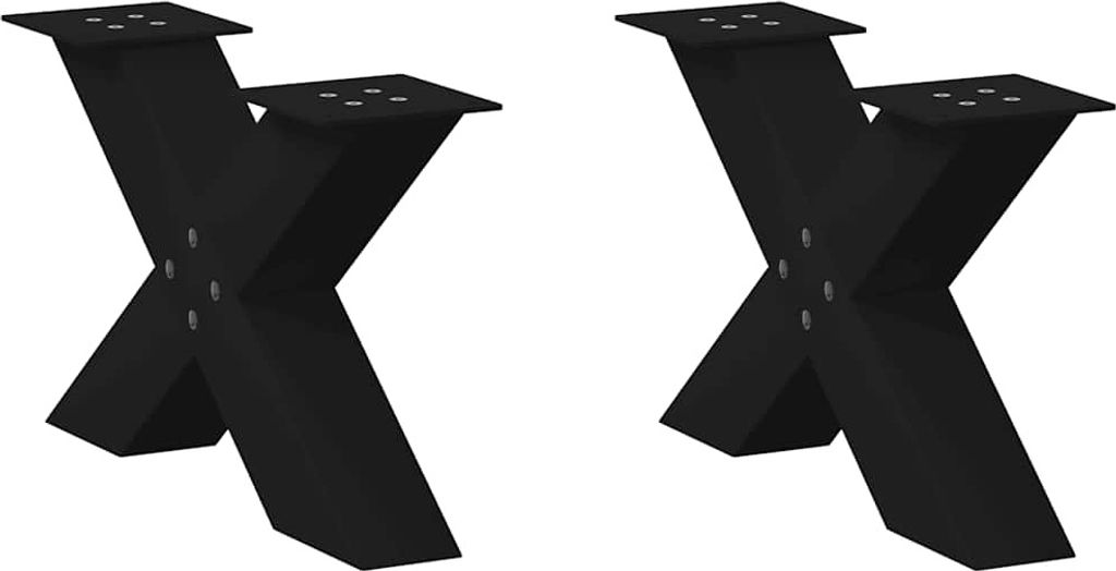 Couchtischbeine X-Form 2 Stk. Schwarz 50x(30-31) cm Stahl