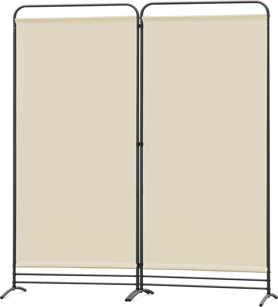 Angel Living Paravent 2 Teilig 162 x 180 cm Stoff Raumteiler Trennwand Balkon Sichtschutz Stellwand Faltbar Beige