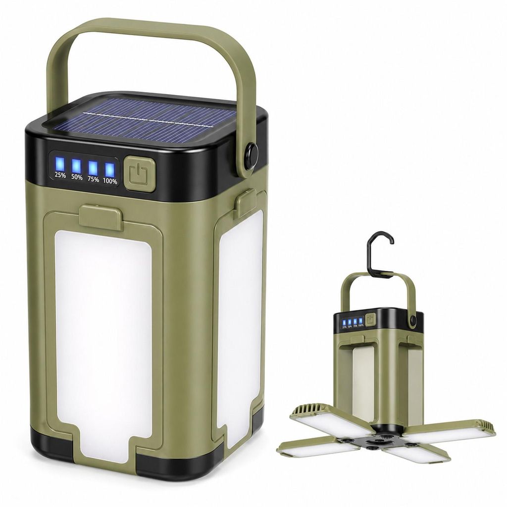LED-Campinglampe, Solar- & USB-C-aufladbar, faltbar, 6 Produktbild 