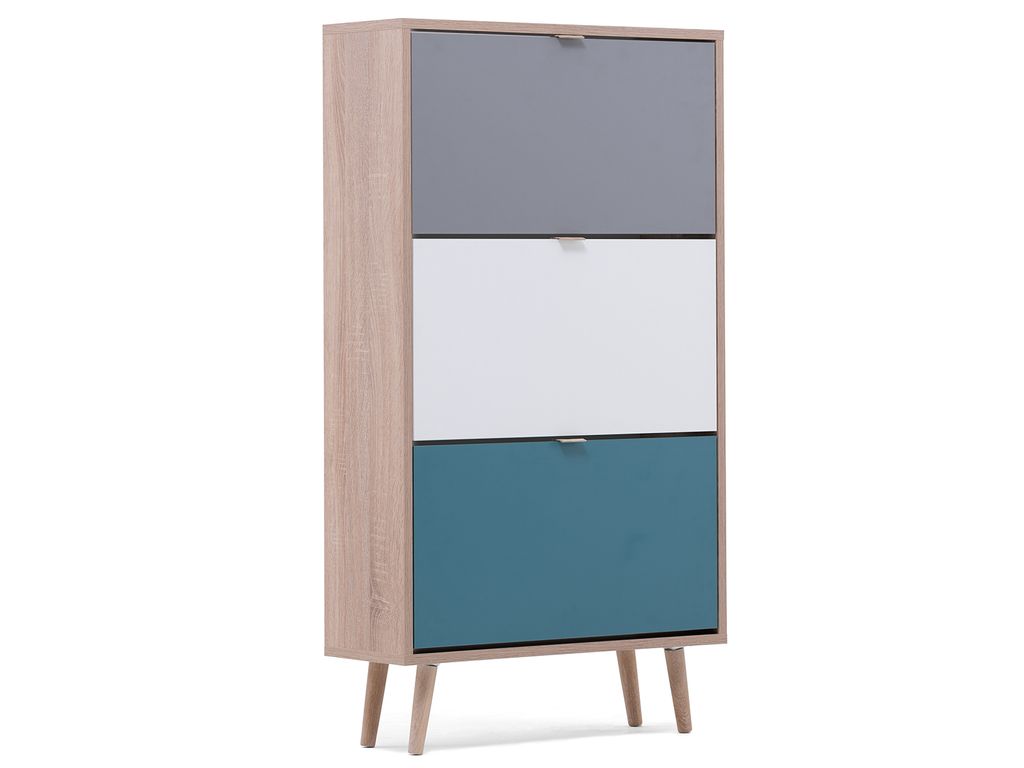 Finori Schuhschrank C-uba 42 Sonoma-Eiche und Dreifarbig Produktbild 