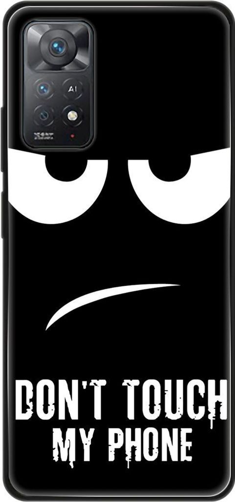 König Design Hülle kompatibel mit Xiaomi Redmi Note 11E Pro Kunststoff Soft Handyhülle - Handy Case Dont Touch My Phone Schwarz