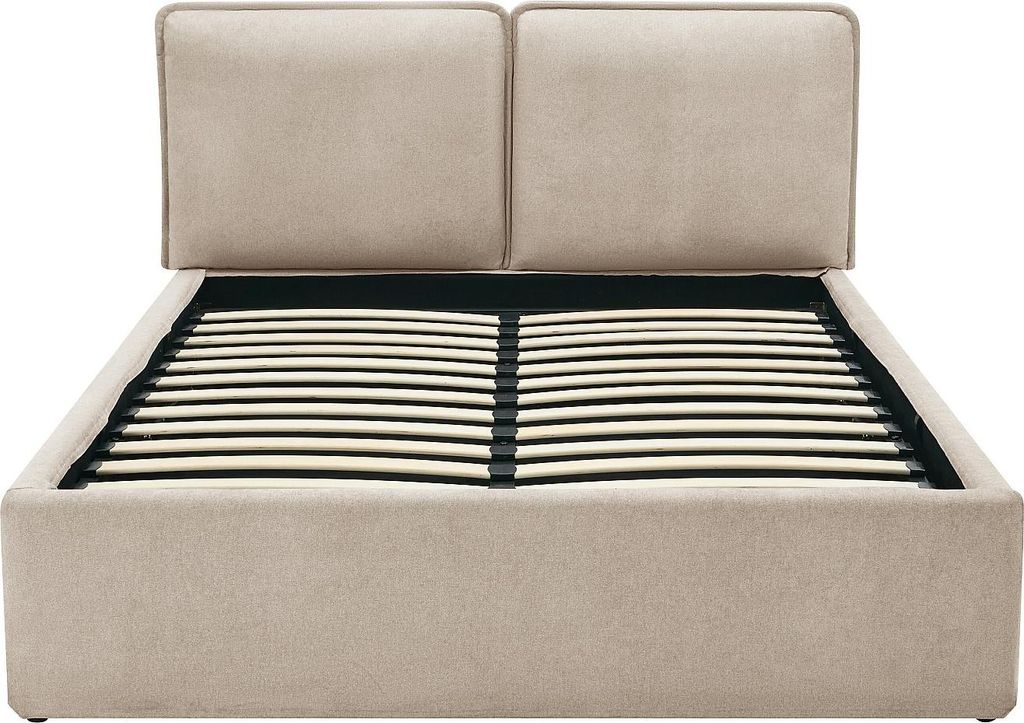 Bett mit Stauraum mit abnehmbarem Bezug – 160 x 200 cm – Stoff – Beige – TENESE