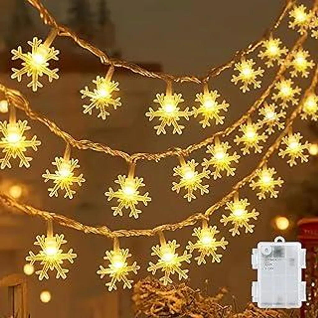 Catena LED Fiocchi di Neve 6m | Luci Campeggio e Giardino Impermeabili