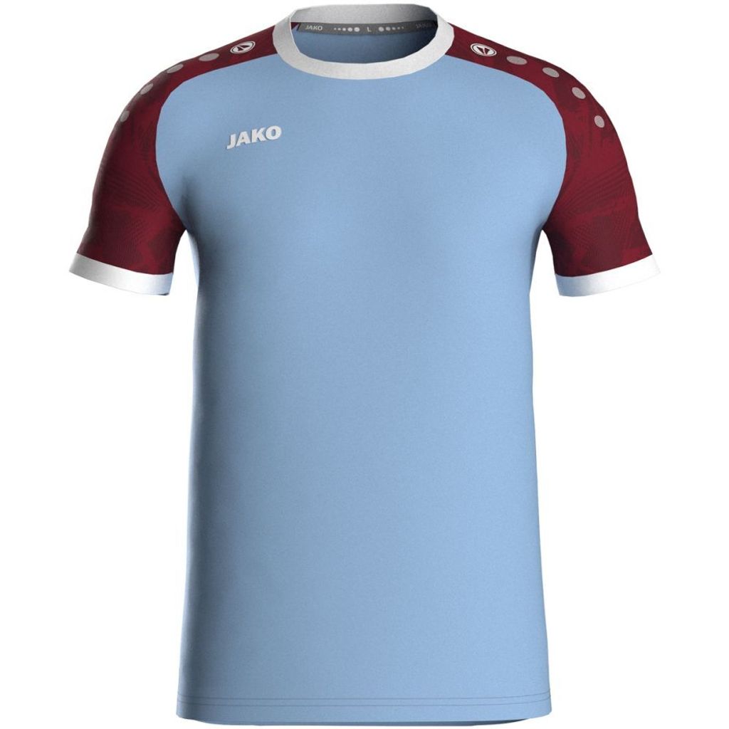 Jako Iconic Trikot Kurzarm Herren - Sanftes Blau / Weinrot