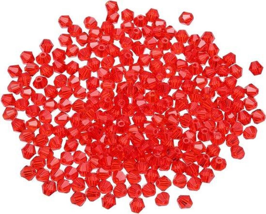 Kristallkralen Bicone - Gepolierter Glas - Schmuck Herstellen - Facettierter Entwurf - 4mm 1000 Stück - Dunkelrot