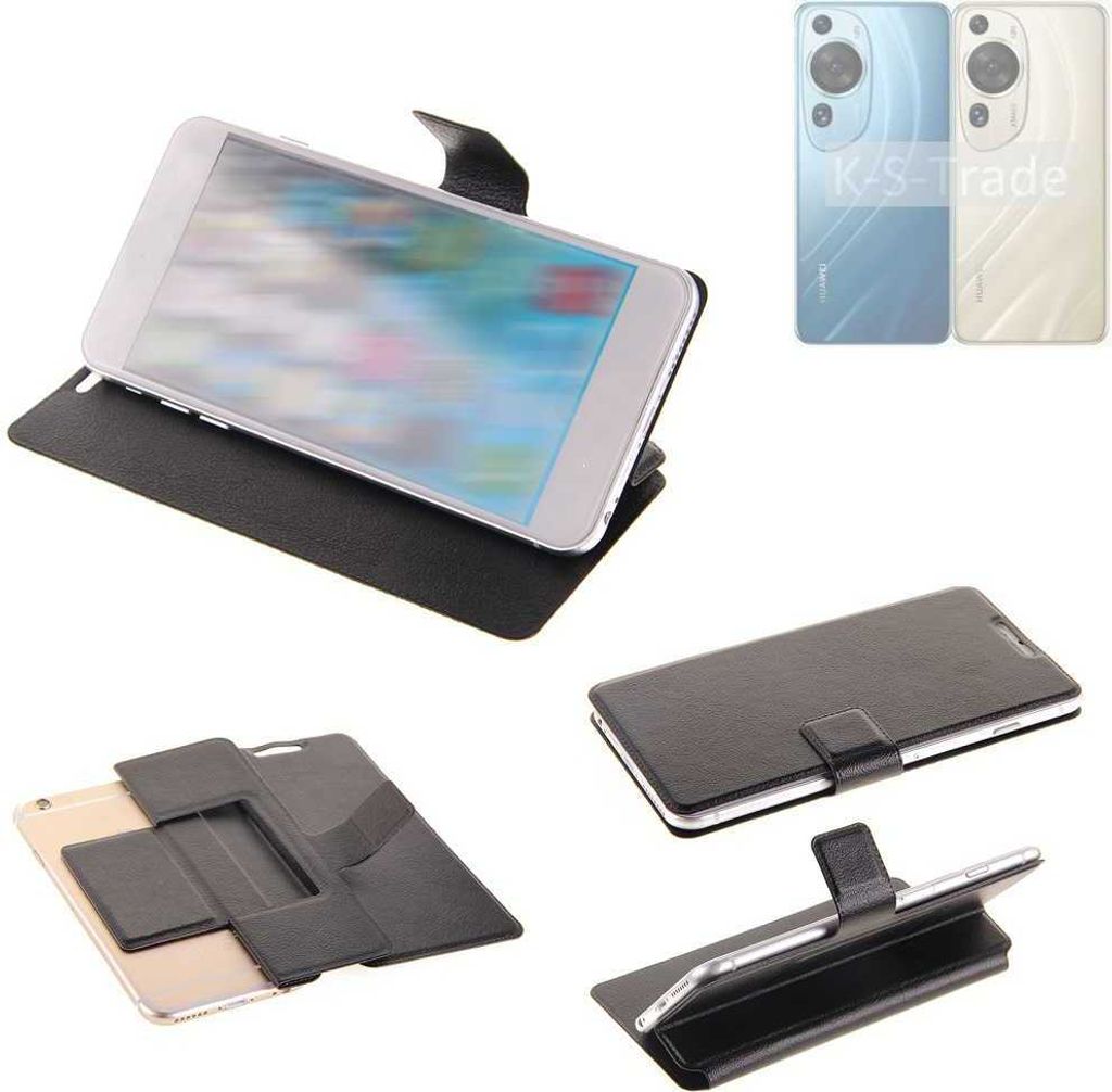K-S-Trade Schutzhülle kompatibel mit Huawei P60 Pro Schutzhülle Flip Cover Klapphülle Wallet Case Slim Handyhülle bookstyle schwarz