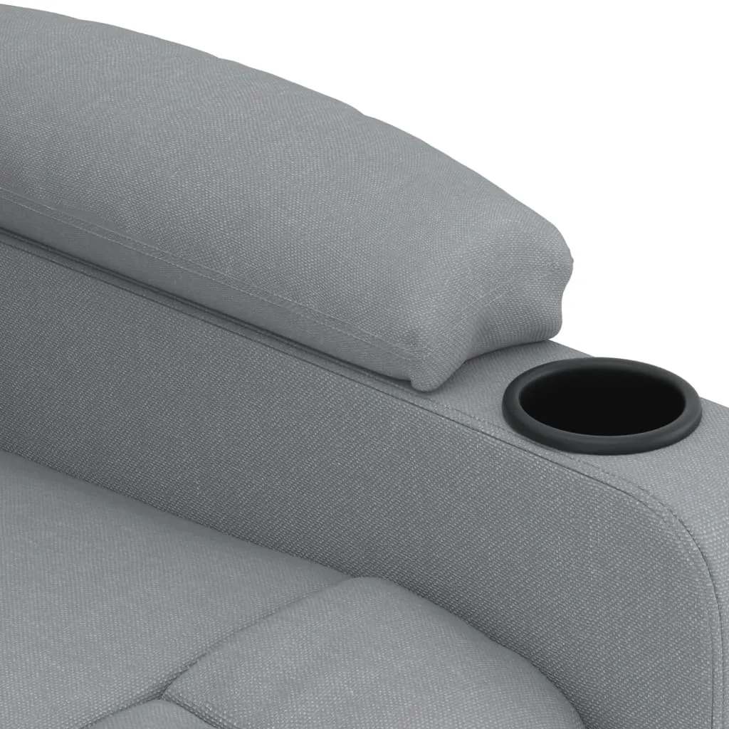 Fauteuil de massage TV inclinable en tissu gris clair pour salon moderne - 7