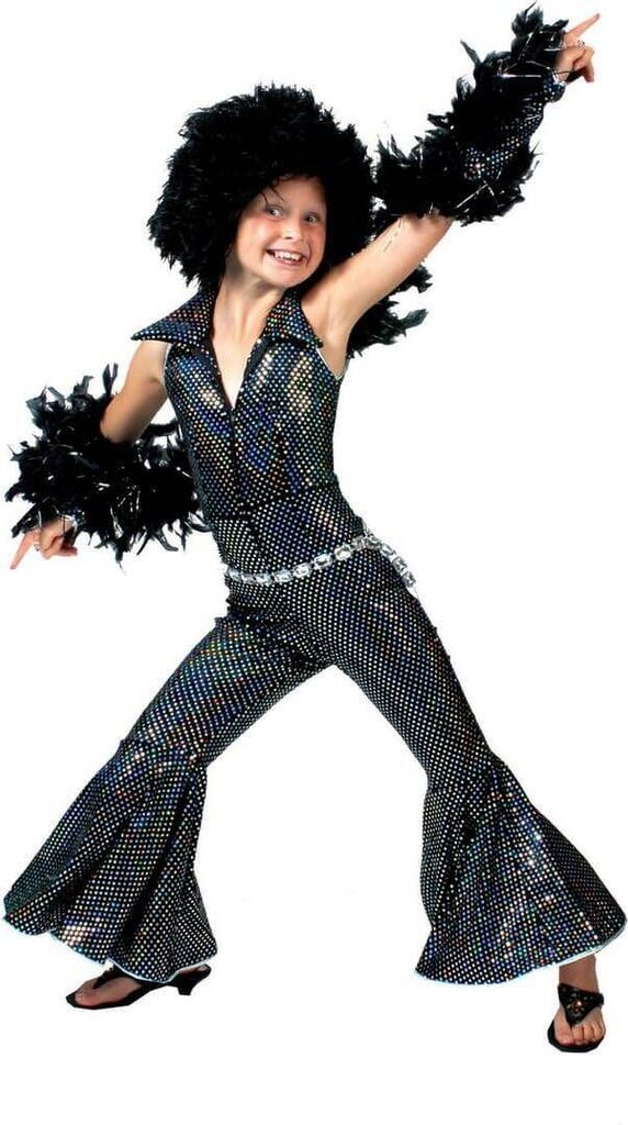 Disco Boogie Night Jumpsuit Mädchen Schwarz 128 Produktbild 