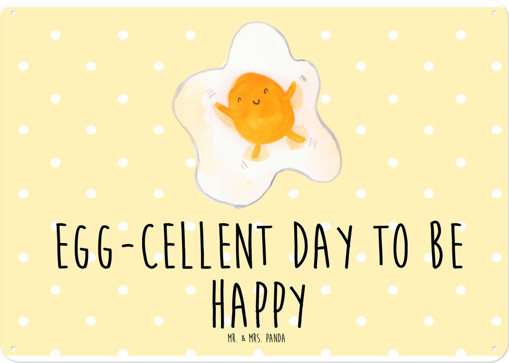 Mr. & Mrs. Panda tafel Spiegelei Ei DIN A4 - Gelb Pastell - Geschenk, Magnetschild, Glücklich, Blechschild, Liebe, Lustige Sprüche, Retro, Wandbi...