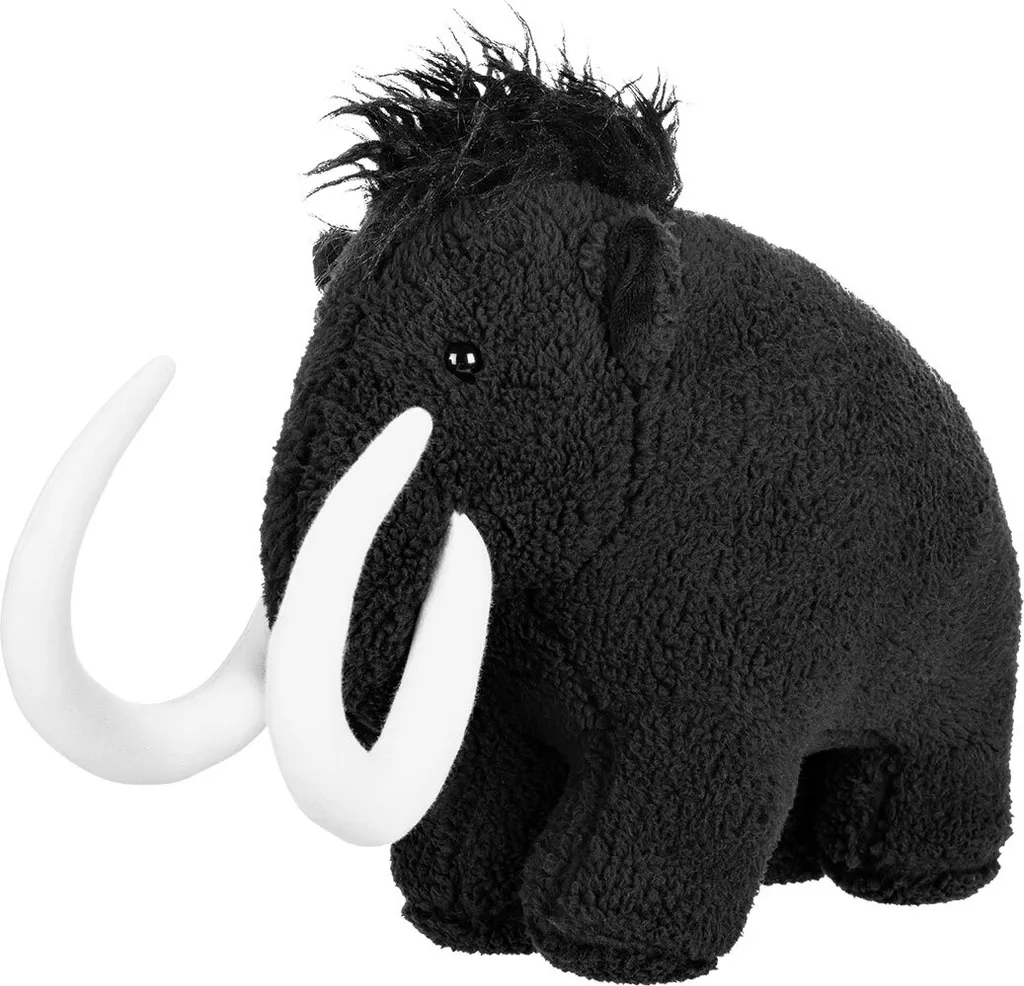 Peluche Mammouth Noir pour Enfant Mammut Toy Moelleuse et Décorative