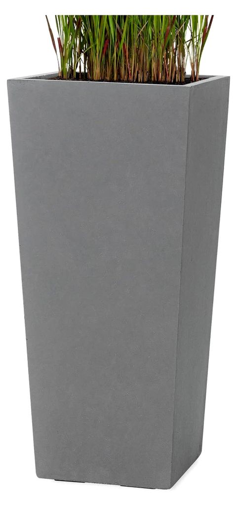 Pflanzkübel Bodenvase Fiberglas Conic GRAU 60x28x28cm *Frostbeständige Blumenkübel* *Deutsche * *Lotus-Effekt Imprägnierung*