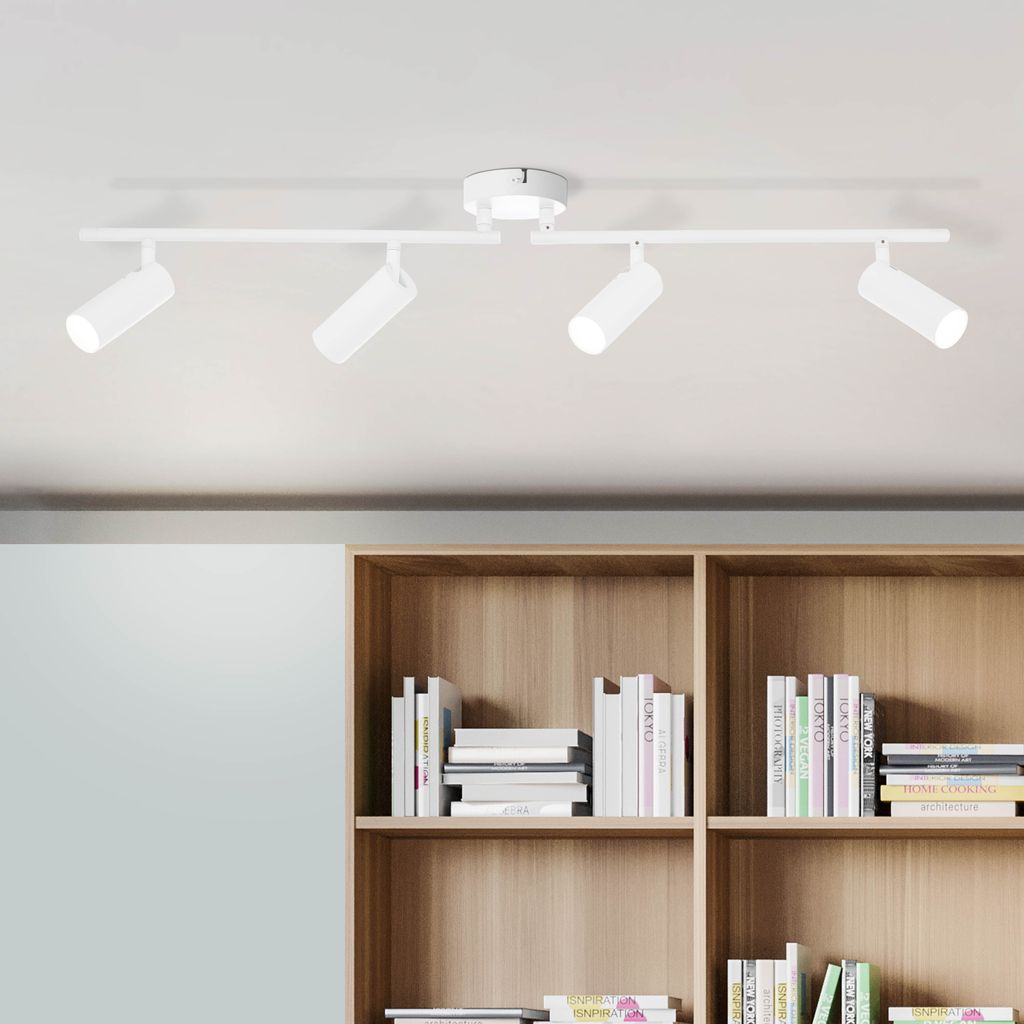 BRILLIANT LED Spotrohr Soeren | minimalistischer Deckenstrahler | 4-flammig | Metall | weiß matt | Kopf schwenkbar