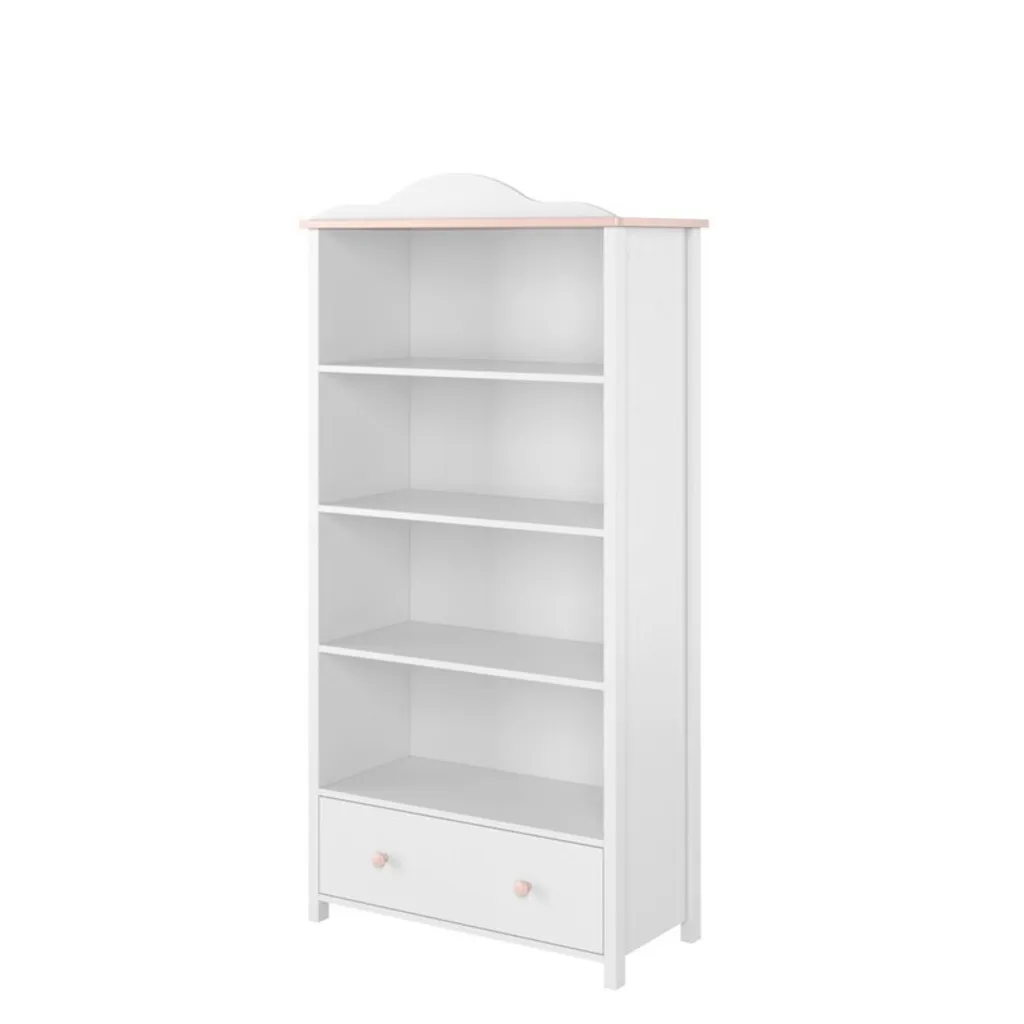 Bibliothèque LEGUAN blanc rose : la solution anti-désordre pour chambre