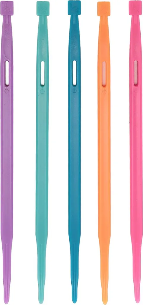 Set 5 Aghi Lana Plastica Colorati: Crune Grandi per Cucito Facile