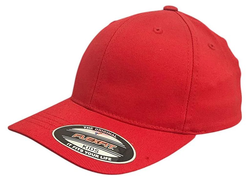 FLEXFIT 6277 | Wooly Combed Cap / Kappe / Mütze / Hut Stabile Front - Farbe: Red - Größe: Kids